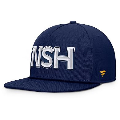 Men's Fanatics Navy Nashville Predators Authentic Pro Rink Team Code Snapback Hat