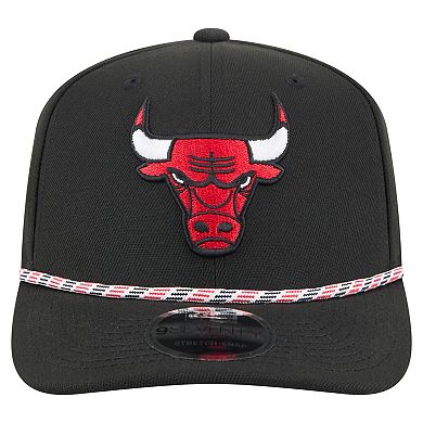 Men's New Era Black Chicago Bulls Rope 9SEVENTY Adjustable Hat