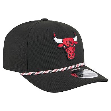 Men's New Era Black Chicago Bulls Rope 9SEVENTY Adjustable Hat
