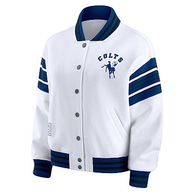 Women's WEAR by Erin Andrews White Indianapolis Colts Plus Size Full-Snap Fleece Sweatshirt Jacket