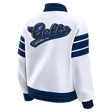 Women's WEAR by Erin Andrews White Indianapolis Colts Plus Size Full-Snap Fleece Sweatshirt Jacket