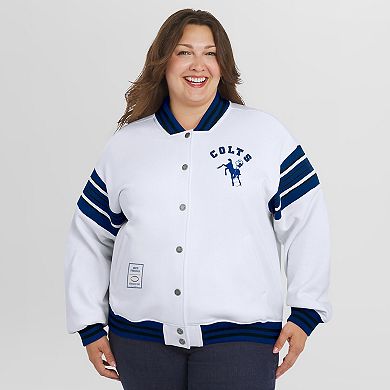 Women's WEAR by Erin Andrews White Indianapolis Colts Plus Size Full-Snap Fleece Sweatshirt Jacket