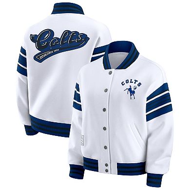 Women's WEAR by Erin Andrews White Indianapolis Colts Plus Size Full-Snap Fleece Sweatshirt Jacket