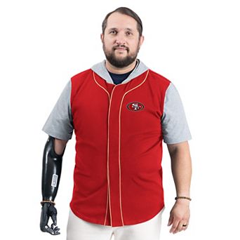 Men's G-III Sports by Carl Banks Scarlet San Francisco 49ers Adaptive Home Team Magnetic Button-Up Top