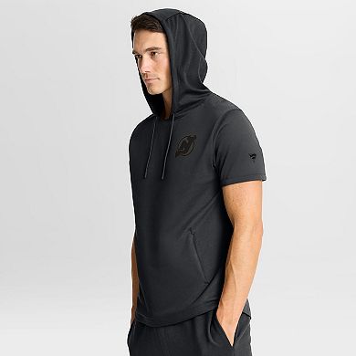 Men's Fanatics Black New Jersey Devils Authentic Pro Road Short Sleeve Hoodie