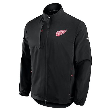 Men's Fanatics Black Detroit Red Wings Authentic Pro Rink Full-Zip Coaches Jacket