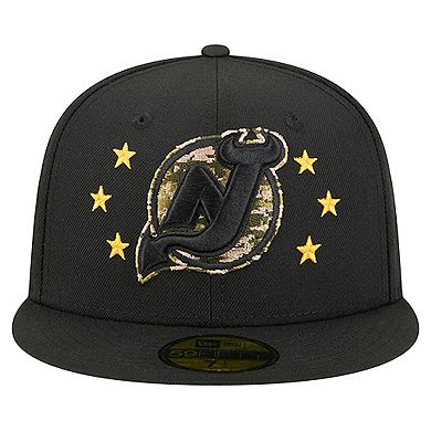 Men's New Era Black New Jersey Devils Military Appreciation Digital Camo Stars 59FIFTY Fitted Hat