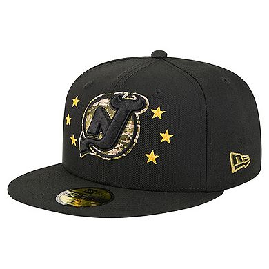 Men's New Era Black New Jersey Devils Military Appreciation Digital Camo Stars 59FIFTY Fitted Hat