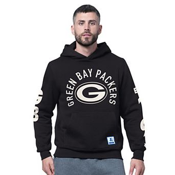 Men's Starter Black Green Bay Packers Handoff Fleece Hoodie Sweatshirt