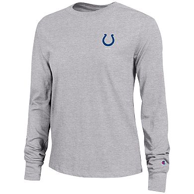 Women's Champion Heather Gray Indianapolis Colts Core Long-Sleeve T-Shirt