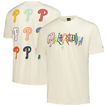 Men's New Era Cream Philadelphia Phillies Ransom Note Oversized T-Shirt