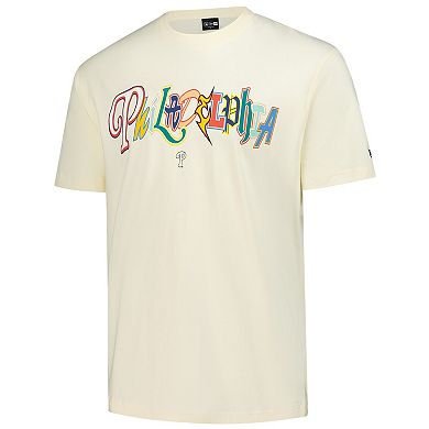 Men's New Era Cream Philadelphia Phillies Ransom Note Oversized T-Shirt