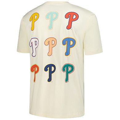 Men's New Era Cream Philadelphia Phillies Ransom Note Oversized T-Shirt