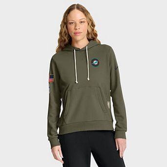 Women's Nike Olive Miami Dolphins 2025 Salute to Service Sideline Standard Issue Dri-FIT Hoodie