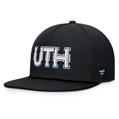 Men's Fanatics Black Utah Mammoth Authentic Pro Rink Team Code Snapback Hat