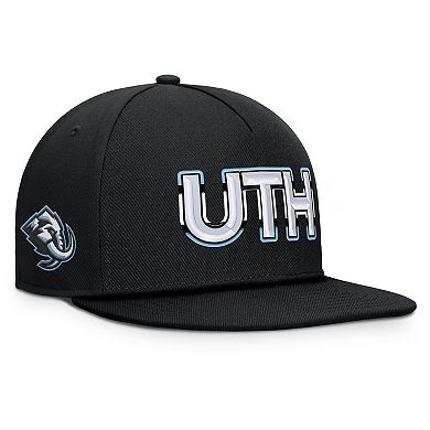Men's Fanatics Black Utah Mammoth Authentic Pro Rink Team Code Snapback Hat