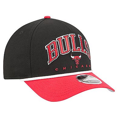 Men's New Era Black Chicago Bulls Bold Arch COOLERA 9FORTY A-Frame M-Crown Adjustable Hat