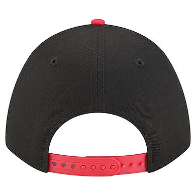 Men's New Era Black Chicago Bulls Bold Arch COOLERA 9FORTY A-Frame M-Crown Adjustable Hat