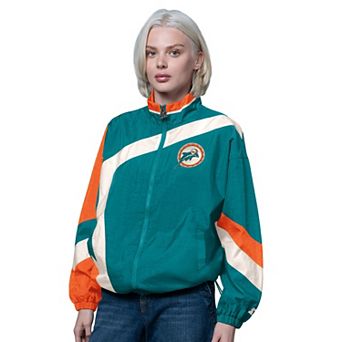 Women's Starter Aqua/Orange Miami Dolphins Vintage 1st Quarter Full-Zip Windbreaker