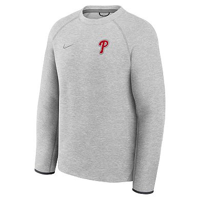 Men's Nike Heather Charcoal Philadelphia Phillies Tech Fleece Raglan Sweatshirt