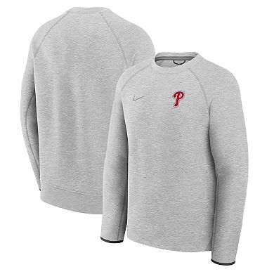 Men's Nike Heather Charcoal Philadelphia Phillies Tech Fleece Raglan Sweatshirt