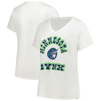 Women's Profile x 47 White Minnesota Lynx Logo Lockup Plus Size V-Neck T-Shirt