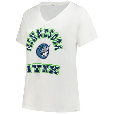 Women's Profile x 47 White Minnesota Lynx Logo Lockup Plus Size V-Neck T-Shirt