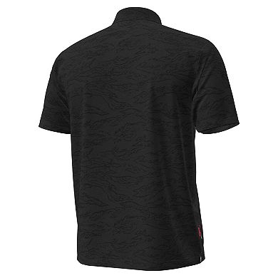 Men's Under Armour Black Utah Utes Drive Camo Jacquard Polo