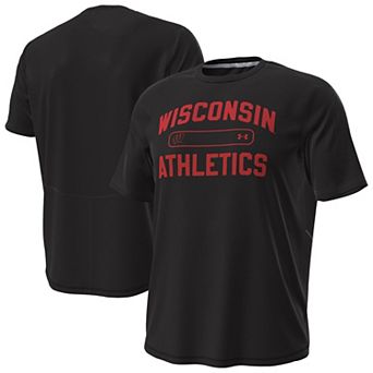 Men's Under Armour Black Wisconsin Badgers Sideline Knockout T-Shirt