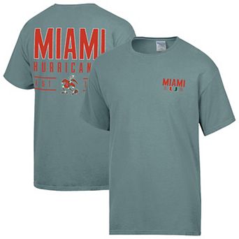 Men's ComfortWash Green Miami Hurricanes Big Name T-Shirt