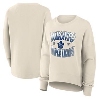 Women's Fanatics Cream Toronto Maple Leafs Oversized Slice Pullover Sweatshirt