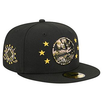 Men's New Era Black New York Islanders Military Appreciation Digital Camo Stars 59FIFTY Fitted Hat