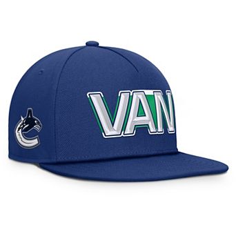 Men's Fanatics Blue Vancouver Canucks Authentic Pro Rink Team Code Snapback Hat
