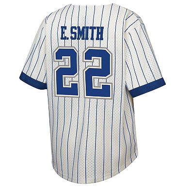 Youth Mitchell & Ness Emmitt Smith Cream Dallas Cowboys Retired Player Name & Number Baseball Jersey