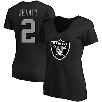 Women's Fanatics Ashton Jeanty Black Las Vegas Raiders Plus Size Name & Number T-Shirt