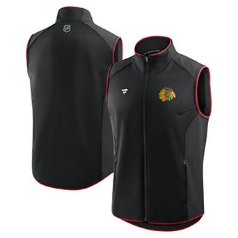 Men's Fanatics Black Chicago Blackhawks Authentic Pro Rink Full-Zip Vest