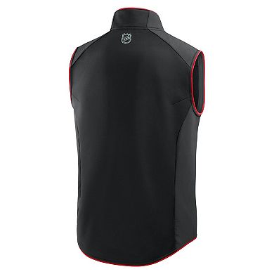 Men's Fanatics Black Chicago Blackhawks Authentic Pro Rink Full-Zip Vest