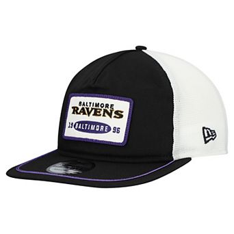 Men's New Era Black/White Baltimore Ravens Patch 19TWENTY Adjustable Hat