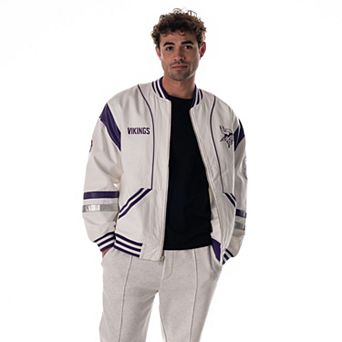 Unisex The Wild Collective White Minnesota Vikings Oversized Retro Full-Zip Jacket