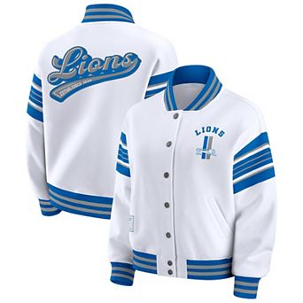 Women's WEAR by Erin Andrews White Detroit Lions Plus Size Full-Snap Fleece Sweatshirt Jacket