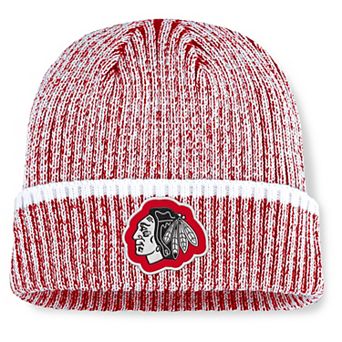 Men's Fanatics Red/White Chicago Blackhawks Fundamental Haze Cuffed Knit Hat