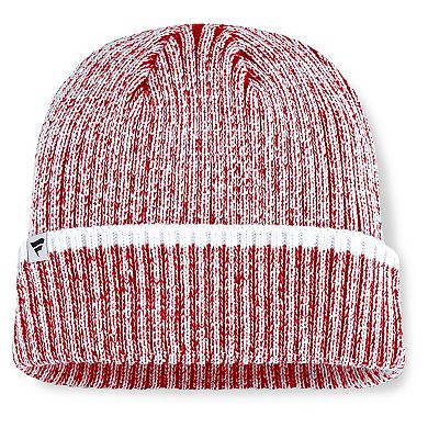 Men's Fanatics Red/White Chicago Blackhawks Fundamental Haze Cuffed Knit Hat