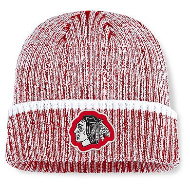 Men's Fanatics Red/White Chicago Blackhawks Fundamental Haze Cuffed Knit Hat