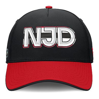 Men's Fanatics Black/Red New Jersey Devils Authentic Pro Rink Team Code Flex Hat