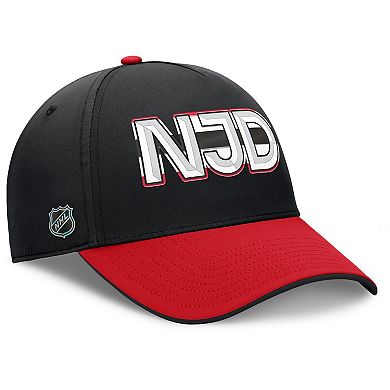 Men's Fanatics Black/Red New Jersey Devils Authentic Pro Rink Team Code Flex Hat