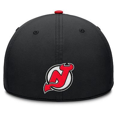 Men's Fanatics Black/Red New Jersey Devils Authentic Pro Rink Team Code Flex Hat
