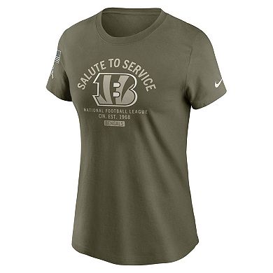 Women's Nike Olive Cincinnati Bengals 2025 Salute to Service Sideline T-Shirt