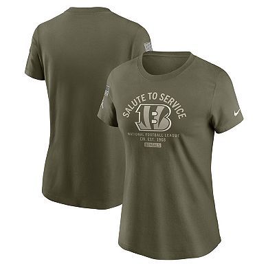 Women's Nike Olive Cincinnati Bengals 2025 Salute to Service Sideline T-Shirt