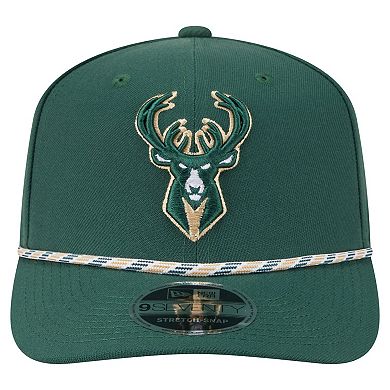 Men's New Era Hunter Green Milwaukee Bucks Rope 9SEVENTY Adjustable Hat
