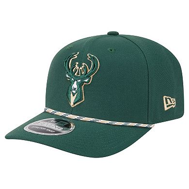 Men's New Era Hunter Green Milwaukee Bucks Rope 9SEVENTY Adjustable Hat